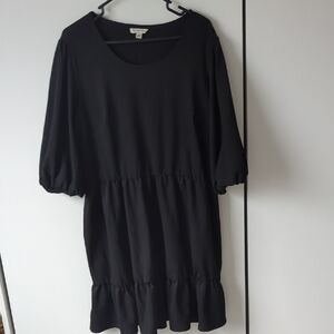 Seven7 Black Ruffled Smocked Dress